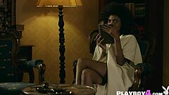 Hey, why not watch this black milf doing a sexy striptease and dancing before showing off her big tits?