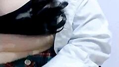 Mexican schoolgirl amateur masturbates her wet chochito to orgasm after classes with sexy ass voyeur view.