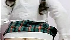 Mexican schoolgirl amateur masturbates her wet chochito to orgasm after classes with sexy ass voyeur view.