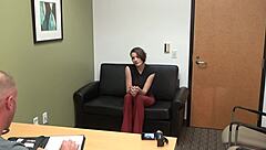 Zelda steps into the casting room for an intimate POV interview on the sofa. She opens up about her experiences before things turn rough.