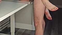 A young brunette poetess in a sexy dress reads her emotional verses while moaning softly