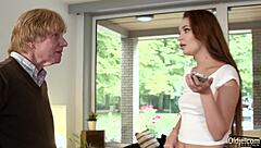 can super hot teen 18+ blow and fuck old man swallowing cumshot?