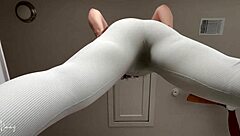 watch me strip and tease with saggy tits and mature ass in solo workout