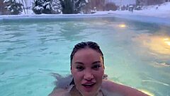 I give quick winter blowjob then masturbate my pierced nipples in snowy nature, oh wait Monika Fox here