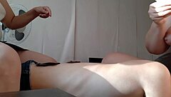 while my girlfriend and i played cards, my slave licked my pussy under the table