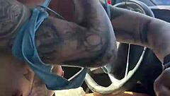 just a girl trying to adjust her sports bra in the gym parking lot before workout