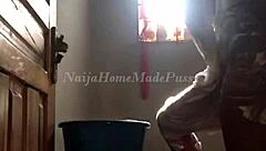 join me in the shower for jerk off instructions with black amateur solo fingering big natural tits and wet pussy lips