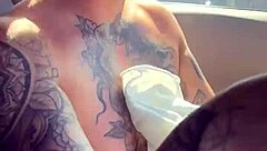 just a girl trying to adjust her sports bra in the gym parking lot before workout