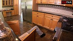 Slutty Woman Sucks Off Stuck Man in Voyeur Scene