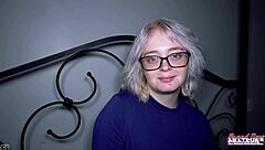 Silver blonde coed annie archer sucks cock and gets wet pussy fucked deeply