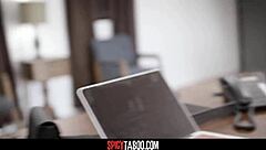 i'm so turned on by this busty milf cheating and deepthroating in the office