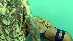 Blonde stepmom with big tits gets rough deepthroat and pussy pounding