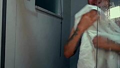 scarlett taylor gets excited watching naomi sucking a hot dude's cock in the shower before they join in