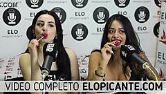 Bisexual Lesbians Kissing Playing With Lollipop