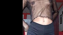 hey, check out this hot skinny model dancing and showing off her beautiful body in that tiny outfit?