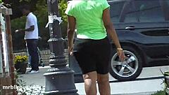 Blonde Horny Spy Captures Black Ebony Ass In Candid Voyeur Footage But Reveals Hidden Anal Action