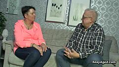 GERMAN OLD COUPLE ENJOYS PASSIONATE FUCKING AND BLOWJOB ON COUCH