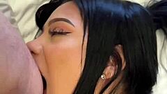 Backstage romp with busty latina model in lingerie for vertical pov action