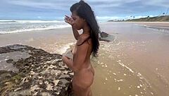 Brazilian Amateur Couple Engages in Interracial Beach Sex Before Watching Friends