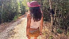 Amateur Babe Compilation Of Barefoot Walks In Forest Showing Narrow Ass And Feet To Strangers