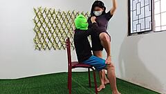 Oh Wow! Teaching Muscular Bodybuilder How To Fuck Huge Tits Latina Neighbor!