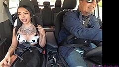 Skinny Tattooed Latina Baby Kat Rides Cowgirl In Outdoor Casting Creampie With Luis Garay