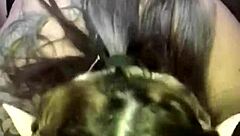 Oh wow, blonde amateur with big natural tits deepthroats black cock on Halloween!