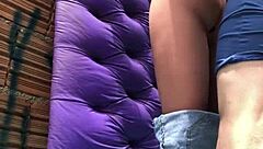 Intriguing assfucking amateur with fuck doll in public favela outdoor sex