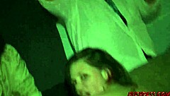 Amanda bobs on monster cocks at college party!