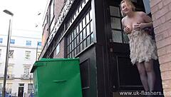 Blonde Amateur Exhibitionist Amber West Flashes Pussy In Upskirt Outdoor Footage