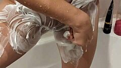 Blonde Milf With Big Tits And Boobs Teases Naked In Steamy Shower Bathing Scene