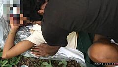 petite 18 year old brunette gets intense outdoor pounding in jungle setting