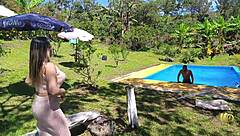 muscular black roommate exits shower naked tattooed latina boss with big ass big tits rides his huge cock in dorm