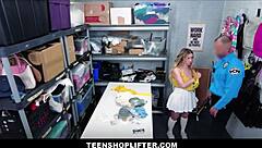 i can't believe this big ass blonde got caught shoplifting and struck a steamy deal with the cop to avoid trouble