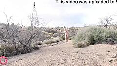 sensual naked blonde samantha rone with huge tits and big ass explores wet pussy in hills solo