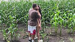 i hooked up with horny girlfriend in rainy cornfield and finished on her ass