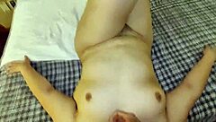 Beautiful whore gasps with cock deep in throat during bdsm session