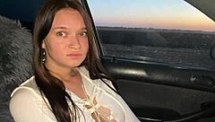 Best Friend's Girlfriend Sucks Dick In Car For Cash Like A Total Slut With Pierced Nipples Flashing