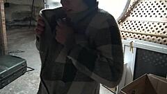 Big ass French amateur has anal in abandoned building