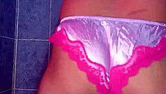 Oh wow, modeling this satin panty feels so sexy and smooth!