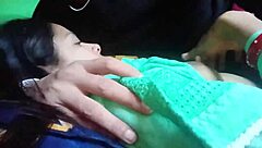 the couple starts with kissing and pressing her boobs intimately