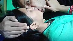 the couple starts with kissing and pressing her boobs intimately