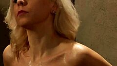 submissive lesbian slaves undressing in front of dominant mistress for session