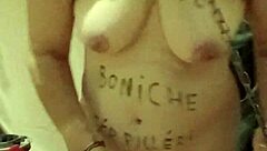 Why chain the French maid outdoors for bent over bondage and humiliation?