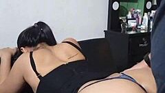 Bold Quickie Fuck with Wifes Naughty Cousin Turns into Creampie in Petite Asian Big Ass Doggystyle Action
