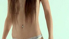 Navel Pierced Alicia Poses in Lingerie and Masturbates to Orgasm