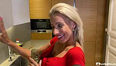 Oh yeah, this smoking blonde milf with big tits and tattoos will strip and tease to get you hard.