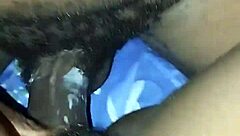 hey check out this hairy ebony college student getting creampie from boyfriend in missionary