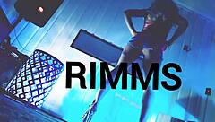 Blonde babe struts in ass less mini skirt, teasing with long hair and heels.