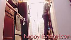 Huge Tall Giantess Ignores You While Cleaning Kitchen In Clothed Domination Webcam Voyeur Recording